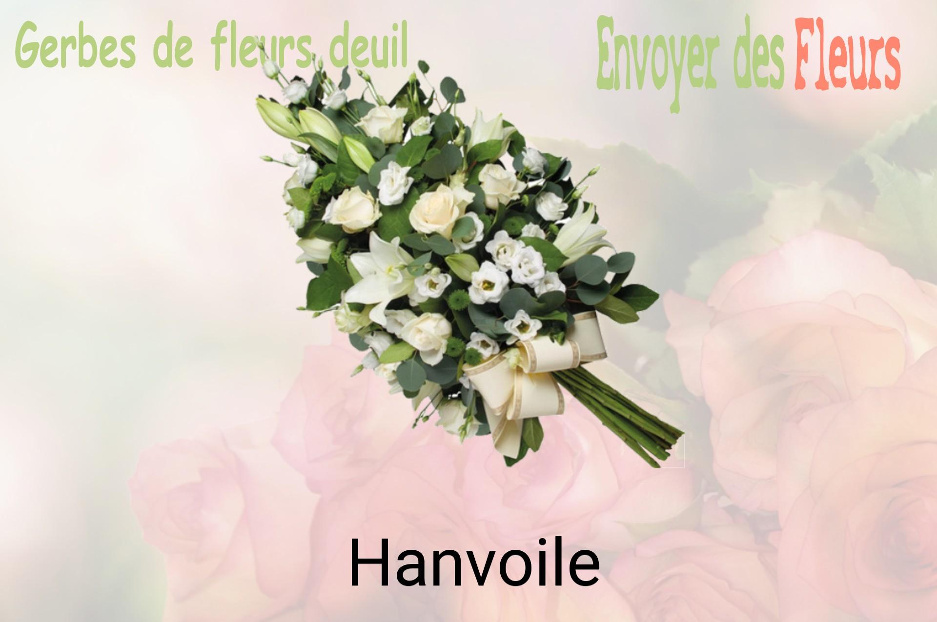 Gerbe de fleurs de deuil livrée à Hanvoile